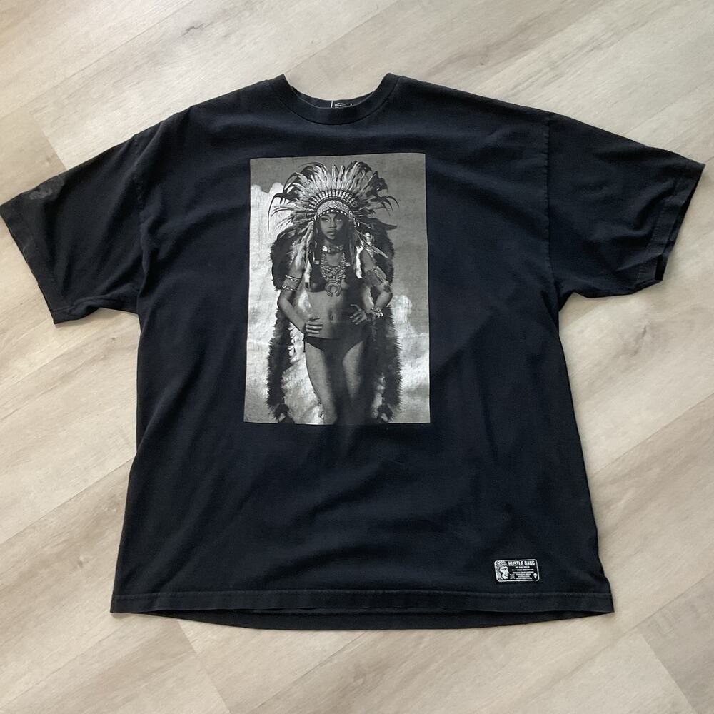 Hustle Gang Of America Black Graphic Tee Adult 2X